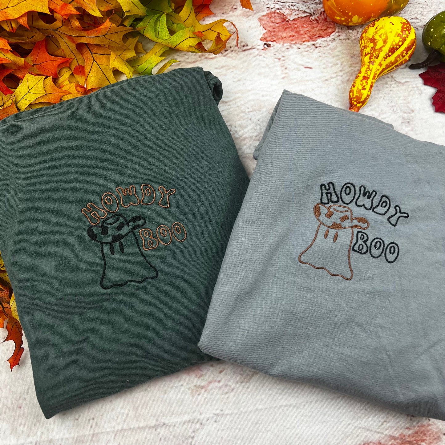 Cowboy Ghost Embroidered tee - Embroidered T-shirt- Funny shirt- Halloween Ghost Comfort colors T-shirt