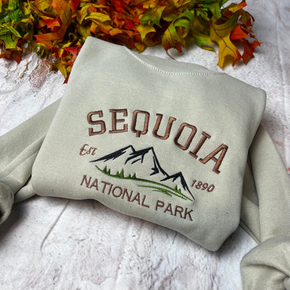 Sequoia National Park Embroidered Crewneck-embroidered Crewneck-National Park Sweatshirt