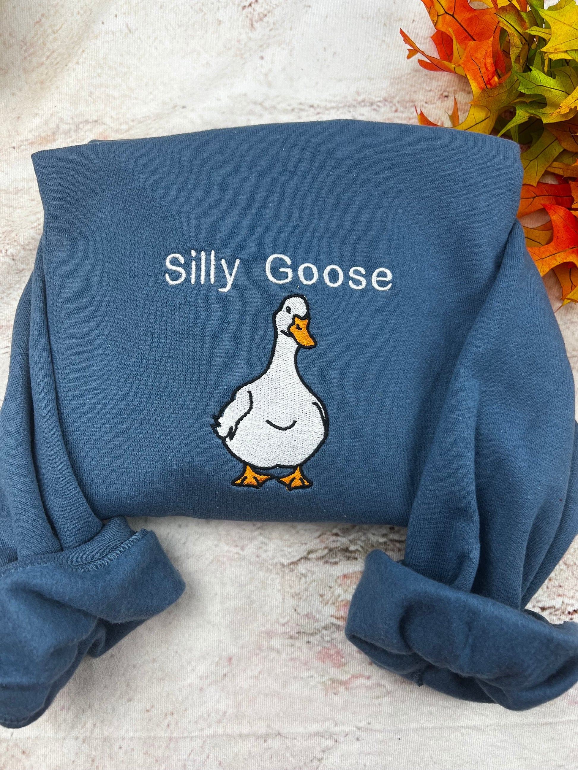 Silly Goose Embroidered sweatshirt t-shirt- Goose Embroidered T-shirt- Funny shirt- Comfort colors T-shirt And Sweatshirt