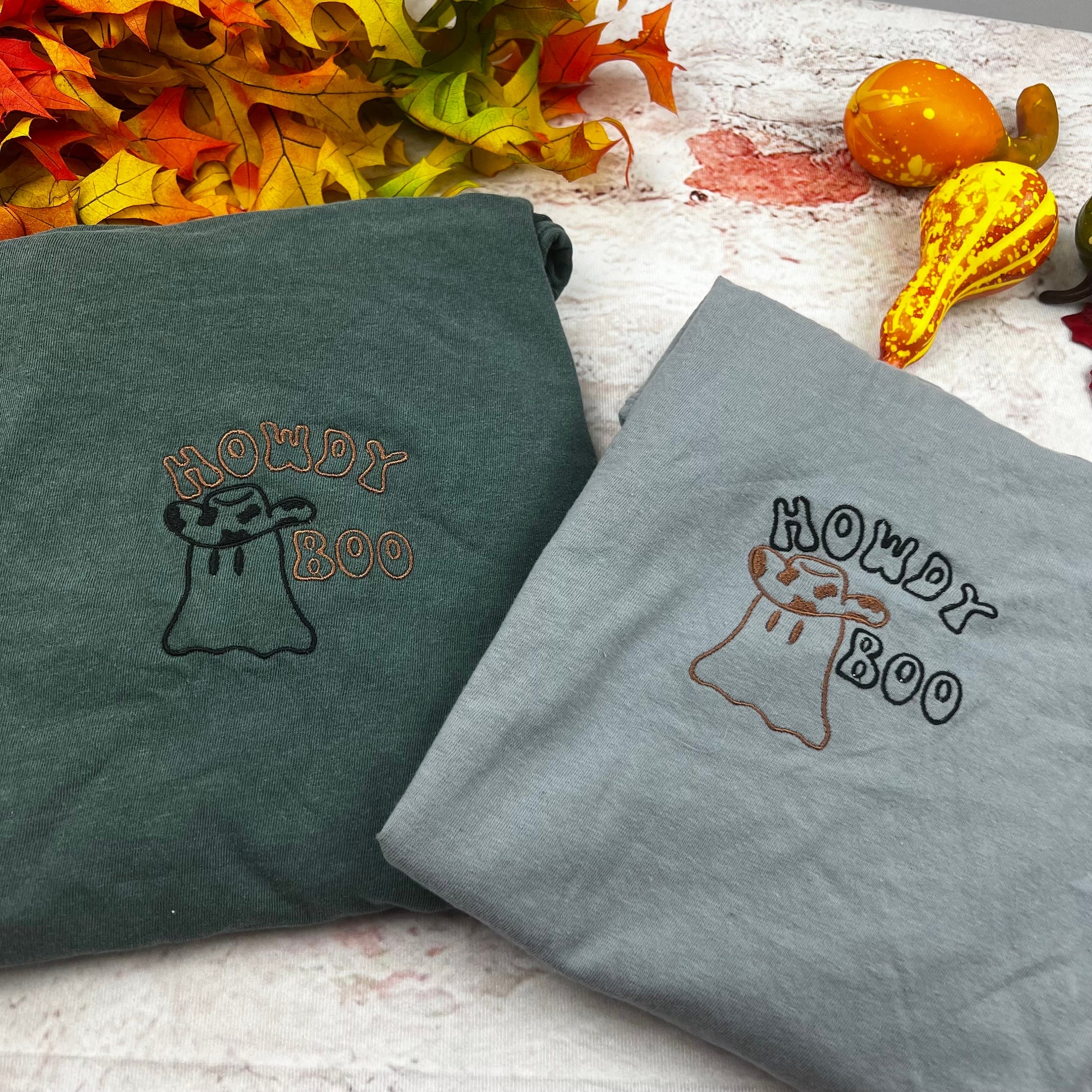 Cowboy Ghost Embroidered tee - Embroidered T-shirt- Funny shirt- Halloween Ghost Comfort colors T-shirt