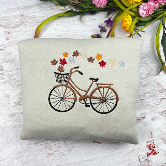 Autumn Embroidered Sweatshirt- Halloween Fall Sweatshirts- Fall Winter Sweatshirt - Fall Colors