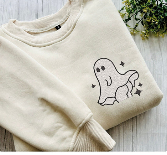 Halloween Ghosts Sweatshirt Embroidered