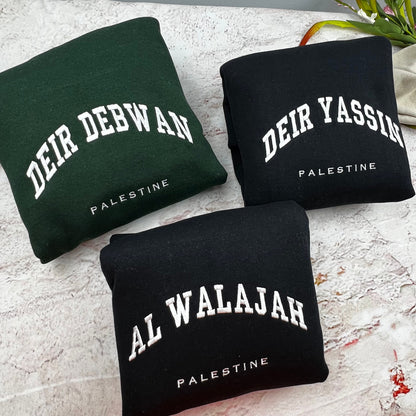 Custom Palestine City Embroidered Sweater - Palestinian Shirt