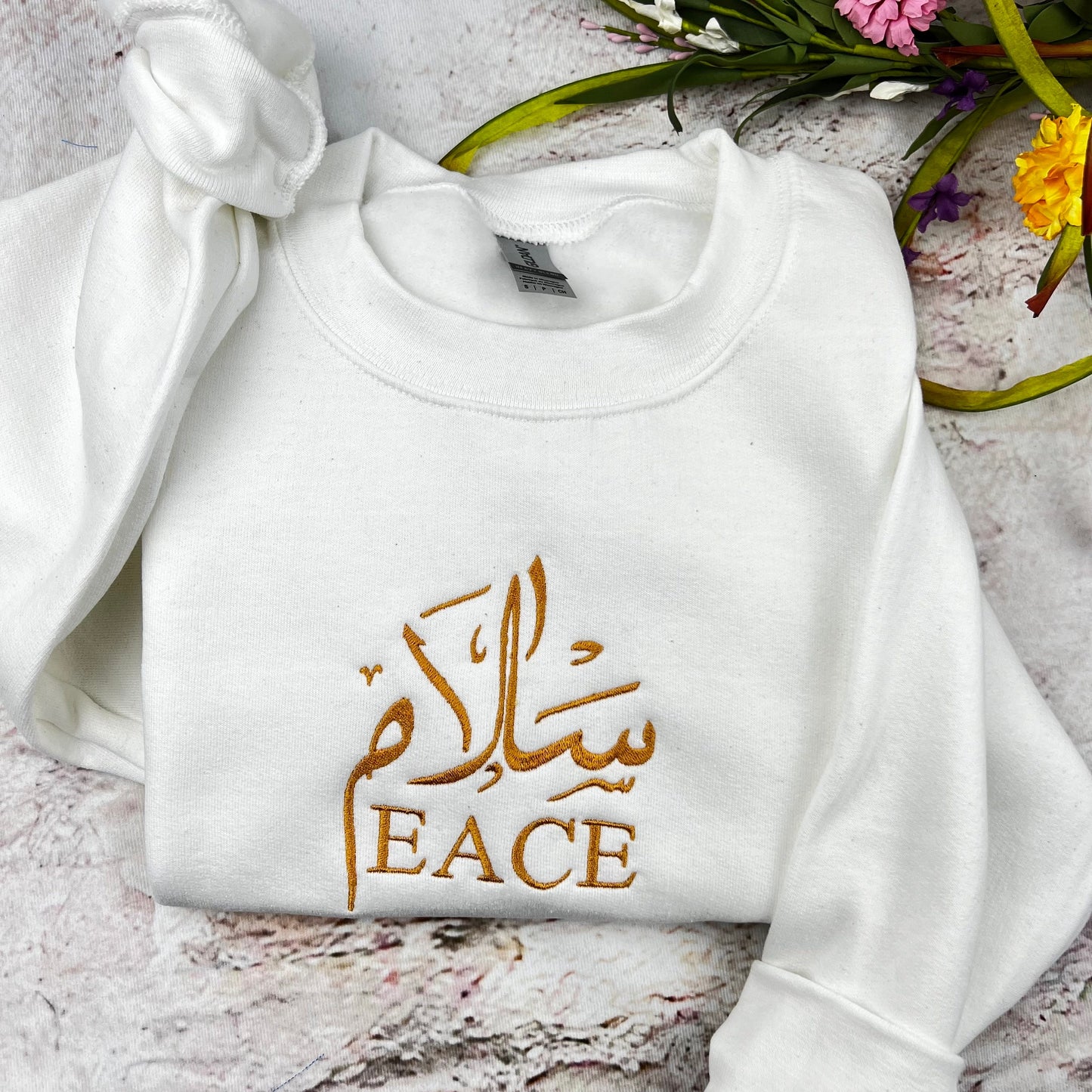 Salam embroidered sweatshirt- Peace sweatshirt-Arabic Embroidered shirt