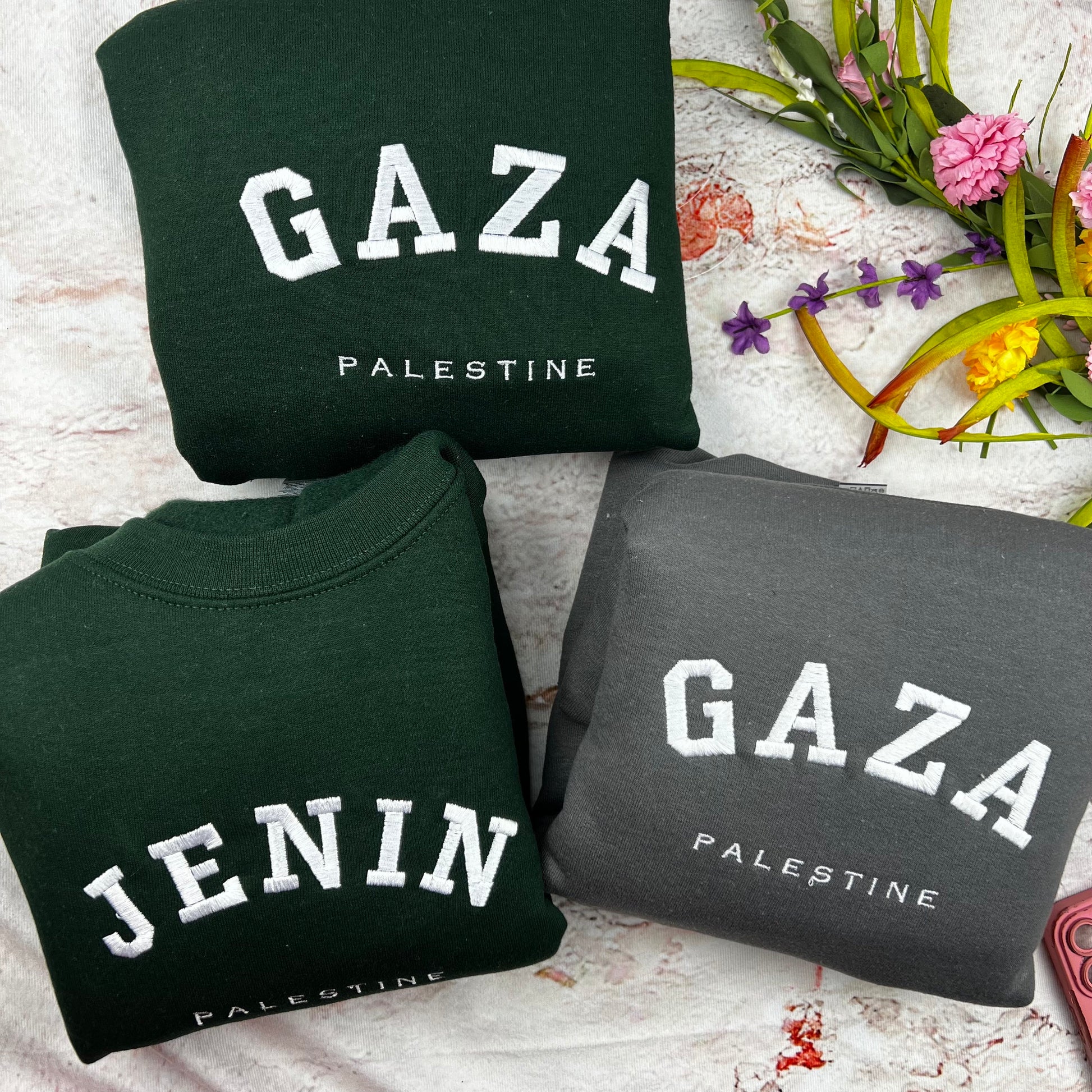 Custom Palestine City Embroidered Sweater - Palestinian Shirt