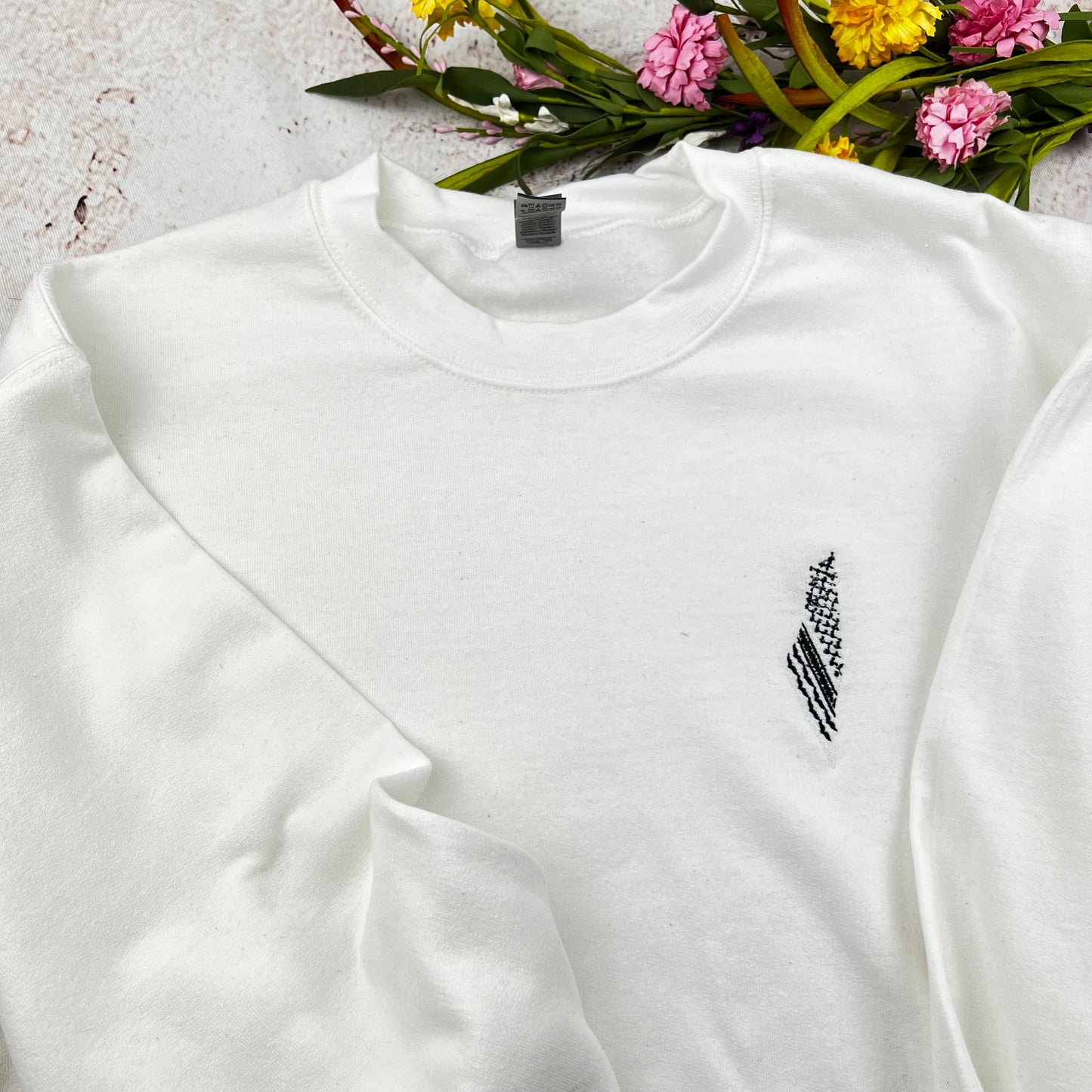 Palestine kufiya Embroidered Sweater - Palestinian Shirt