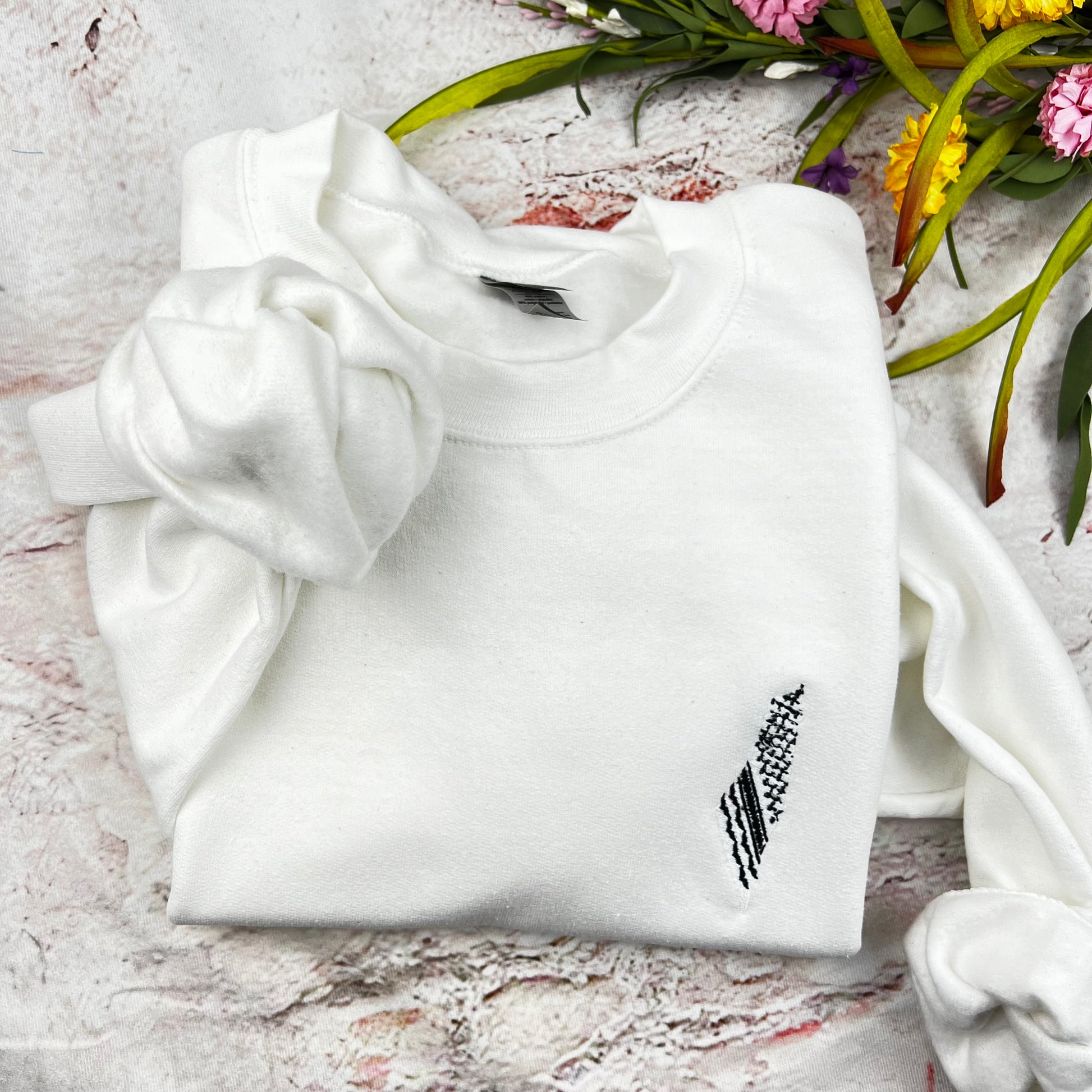 Palestine kufiya Embroidered Sweater - Palestinian Shirt