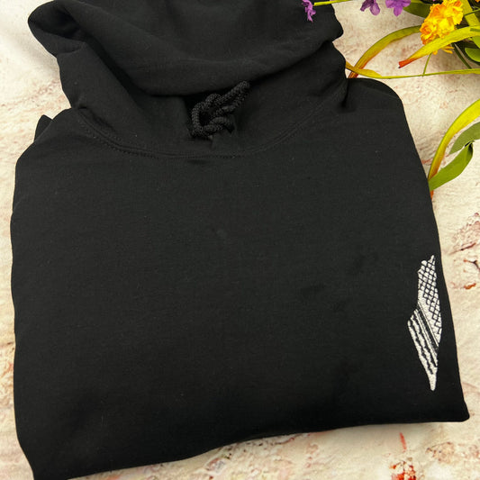 Palestine Kufiya Embroidered Hoodie