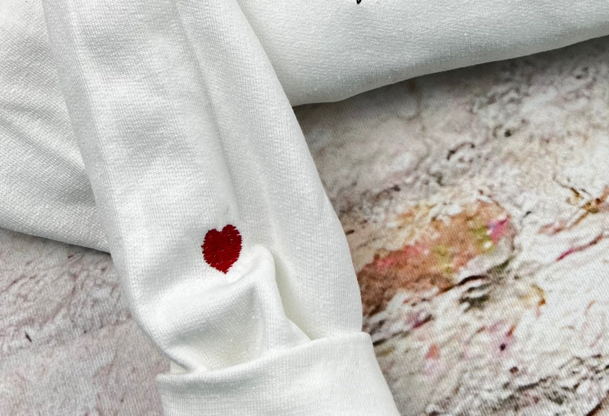 Valentine's Sweatshirt - Love Heart Sweatshirt - Heart Arm Patches - Cute Valentine's Sweater - Teacher Valentine's Shirt - 3 Hearts Outline