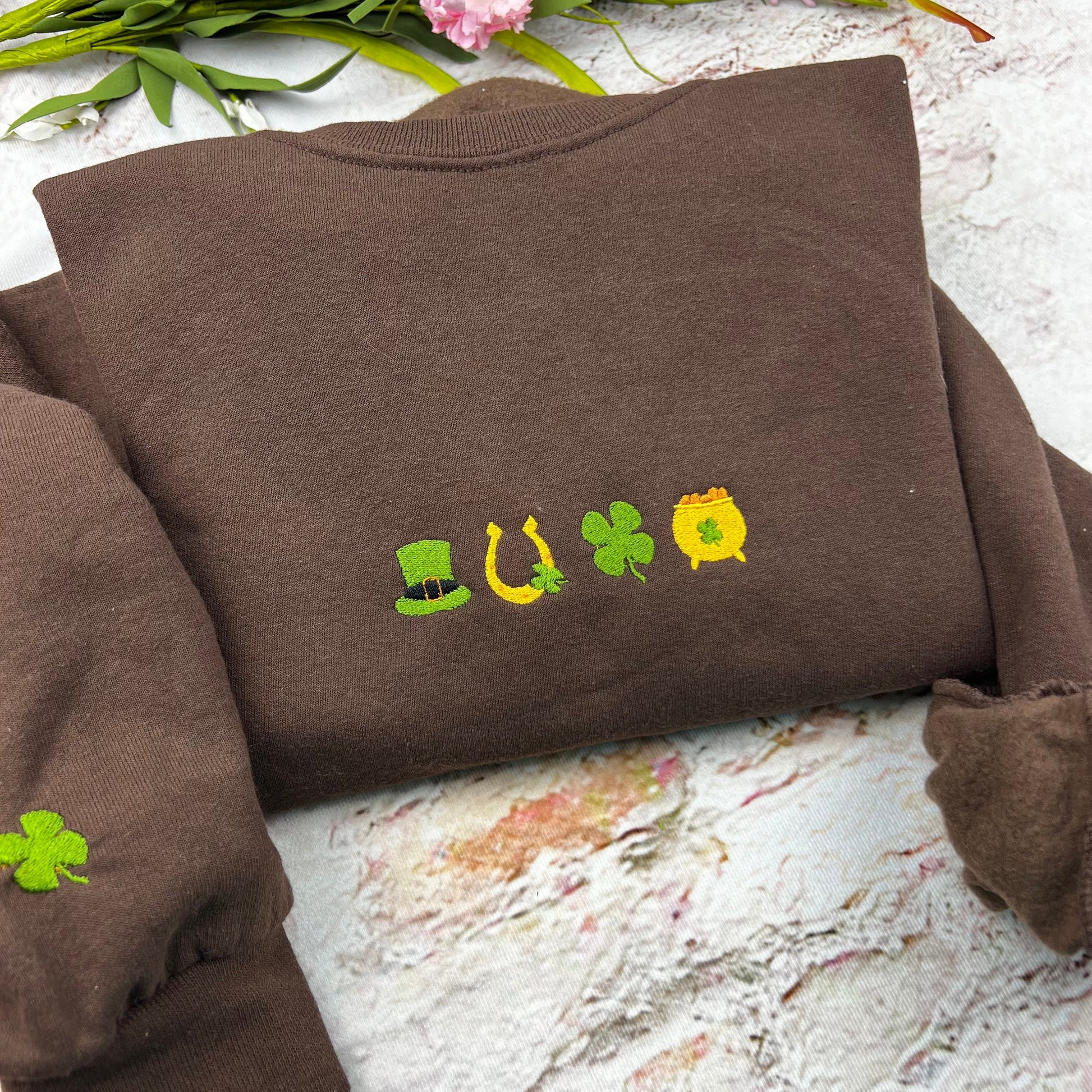 Embroidered St. Patricks day sweatshirt - Women's Saint Paddy's day outfit - Cute Saint Paddy's day wear - Lucky Sweater