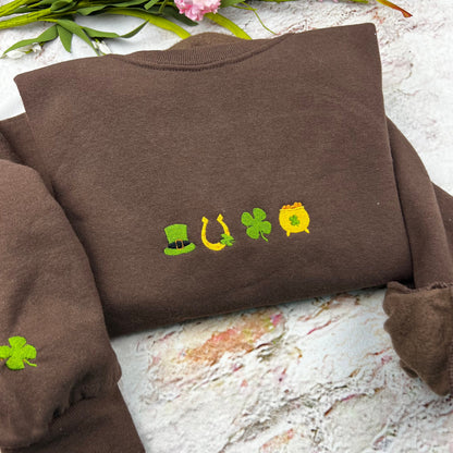 Embroidered St. Patricks day sweatshirt - Women's Saint Paddy's day outfit - Cute Saint Paddy's day wear - Lucky Sweater