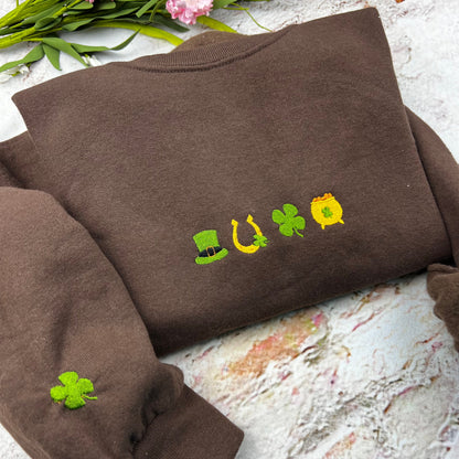 Embroidered St. Patricks day sweatshirt - Women's Saint Paddy's day outfit - Cute Saint Paddy's day wear - Lucky Sweater