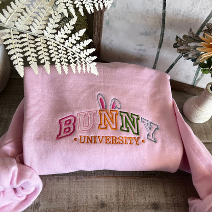 Easter Embroidered Sweatshirt- Easter Shirt- Easter Bunny Sweatshirt