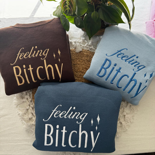 Feeling Bitchy Embroidered Sweatshirt - Funny Sweatshirt