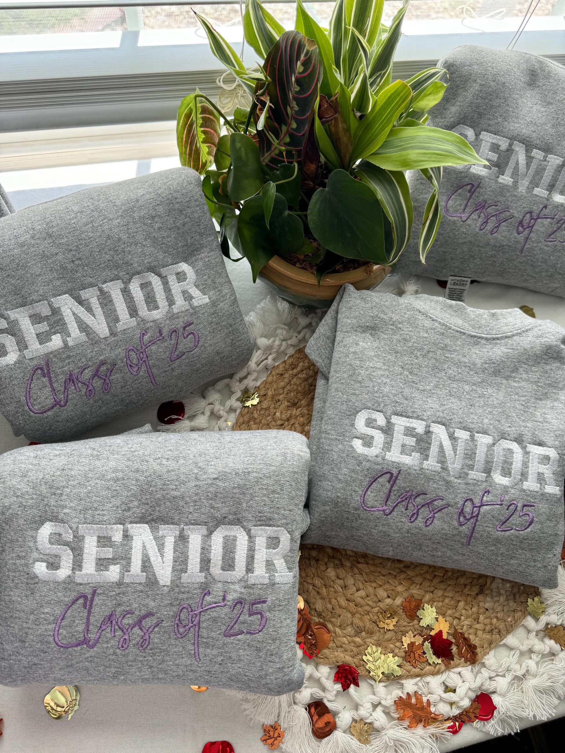 Embroidered Senior Class25 Sweatshirt- Custom Senior year embroidered sweatshirt . Senior Class 2025Embroidered Crewneck