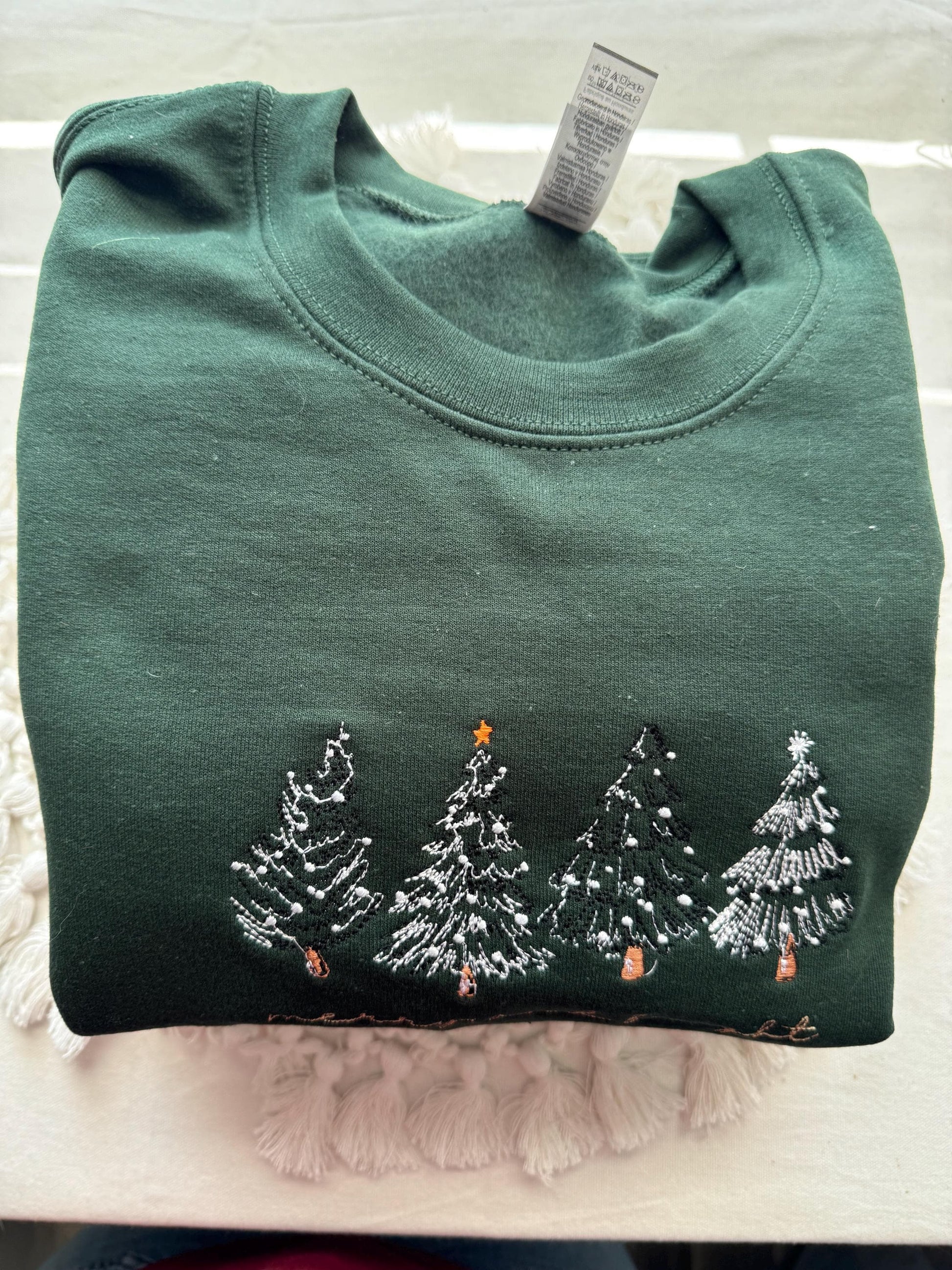 Merry Christmas Sweatshirt- Christmas Tree Crewneck (4 CHRISTMAS TREES)
