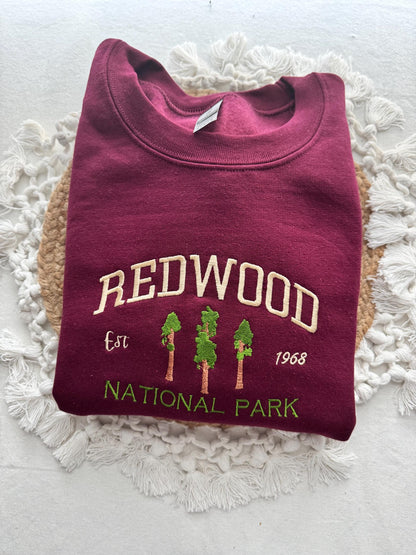 RedWood National Park Embroidered Crewneck Sweatshirt