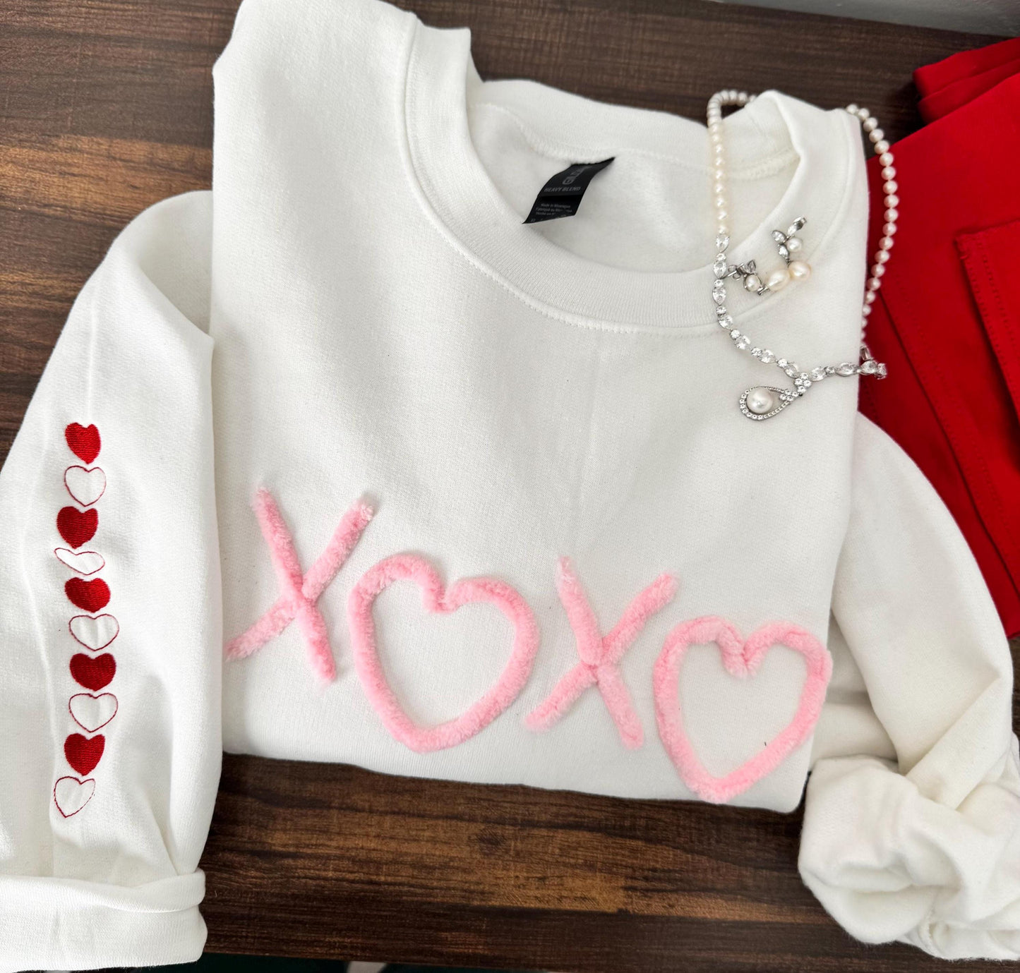 Womens XOXO Valentines Hearts Sweatshirt, Valentine's Day Shirt, Hearts Valentine, Valentine Sweatshirt, Women's Valentines Day Sweatshirt,