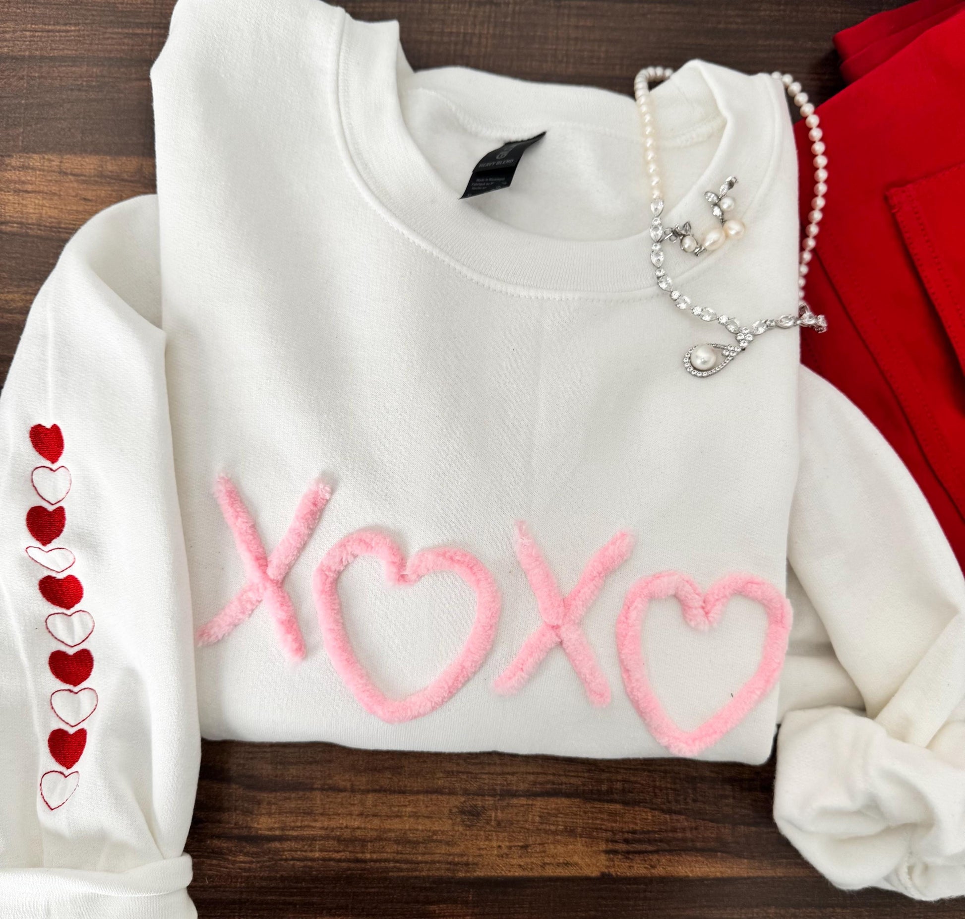 Womens XOXO Valentines Hearts Sweatshirt, Valentine's Day Shirt, Hearts Valentine, Valentine Sweatshirt, Women's Valentines Day Sweatshirt,