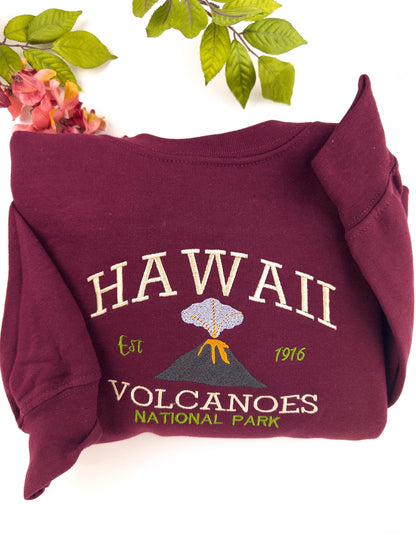 Hawaii Volcanoes National Park Sweatshirt - Embroidered Comfort Colors T-shirt - Custom Hawaiin Hoodie