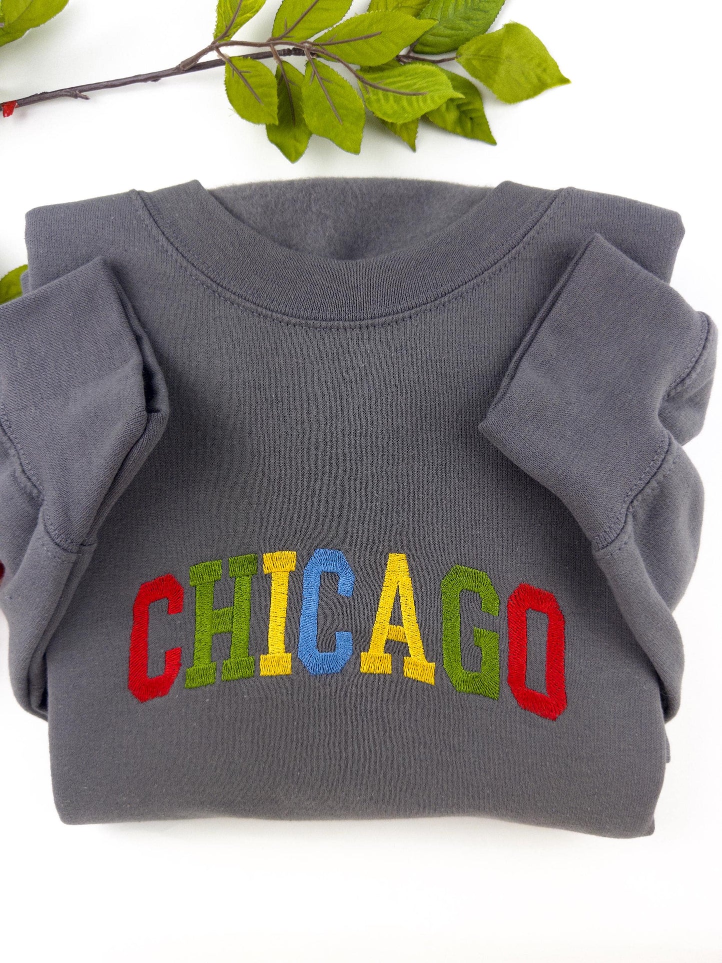 Chicago Embroidered Sweatshirt-(Colorful)