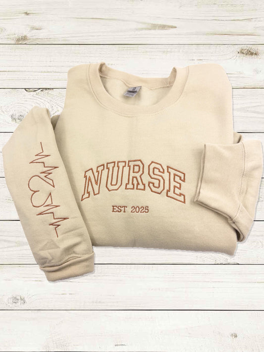 Custom Job, Work Embroidered SweatShirt - Hoodie - Gift For Nurse -Custom Nurse Student Gift , Teacher Gift -Job w Embroidered Sweatshirt