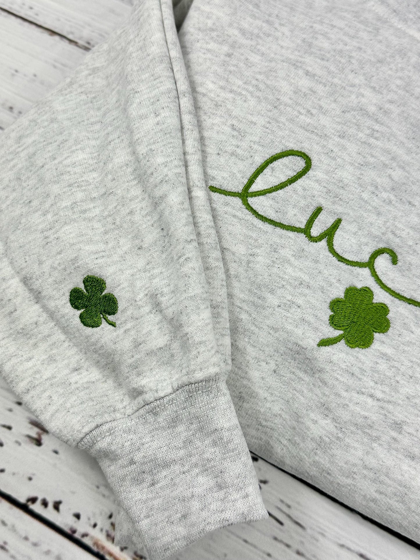 Lucky Charm Embroidered Sweatshirt, Clover Sweatshirt, St Patricks Day Sweatshirt, Saint Patrick's Pullover, Lucky Sweater, Clovers