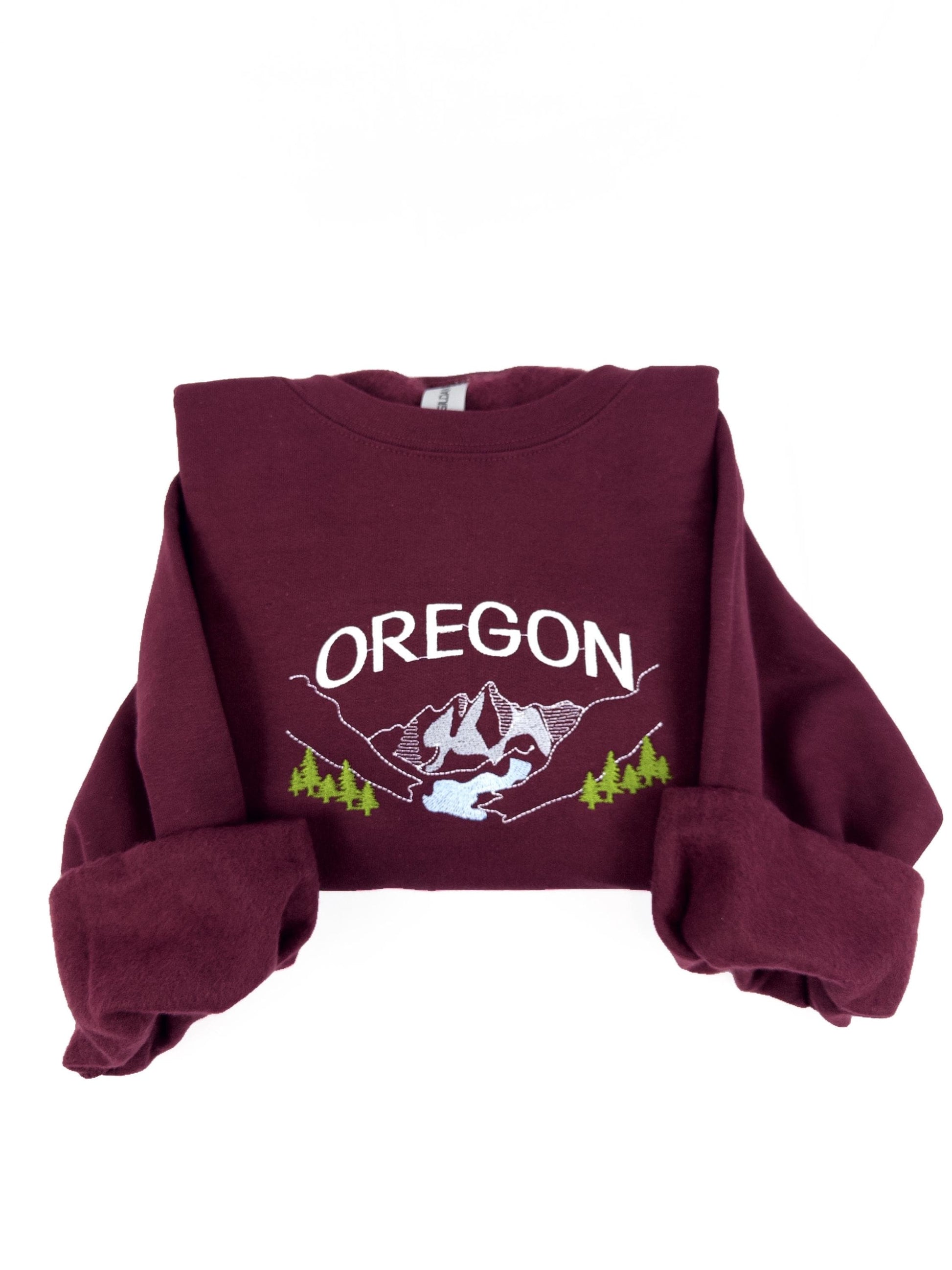 Oregon Embroidered Sweatshirt- Oregon T-Shirt and Sweatshirt - Portland (RIVER)