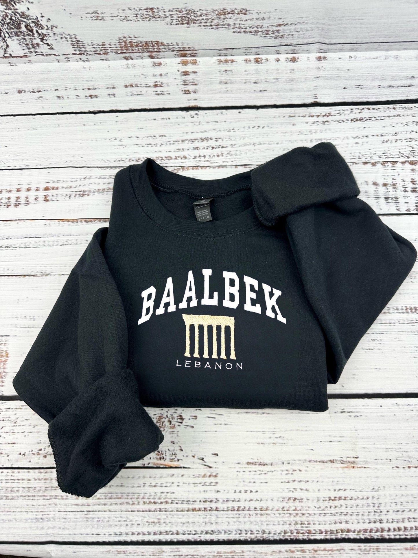 Baalbek Sweatshirt | Baalbek Lebanon Embroidered Lebanese City Design | Cozy & Trendy Unisex Hoodie