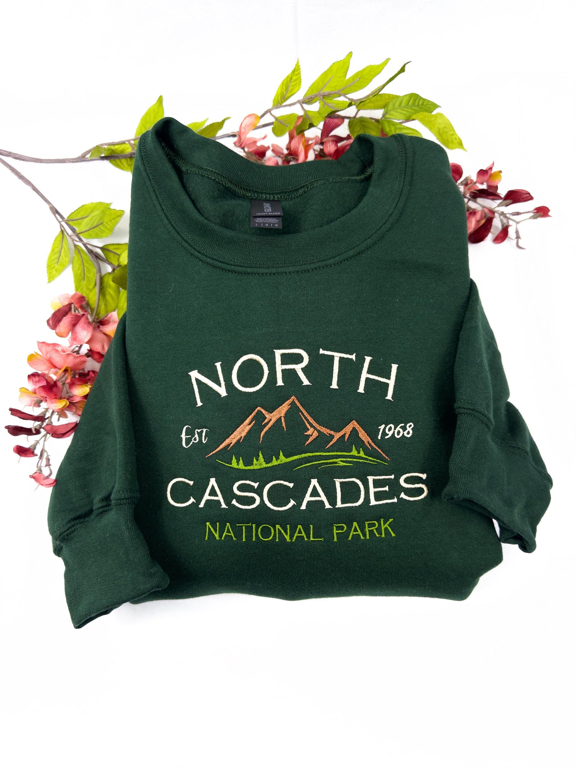 North Cascades National Park Embroidered Crewneck Sweatshirt