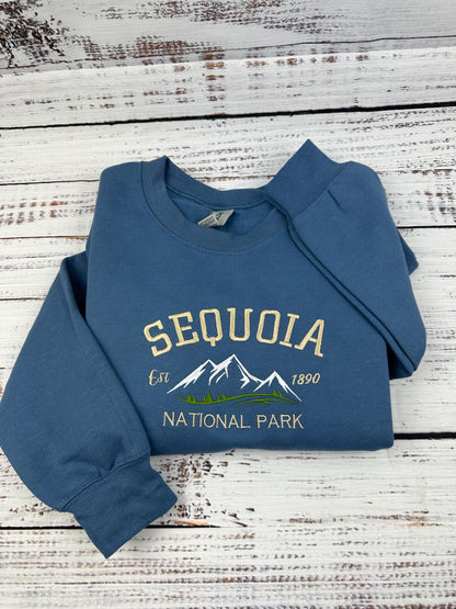 Sequoia National Park Embroidered Crewneck-embroidered Crewneck-National Park Sweatshirt