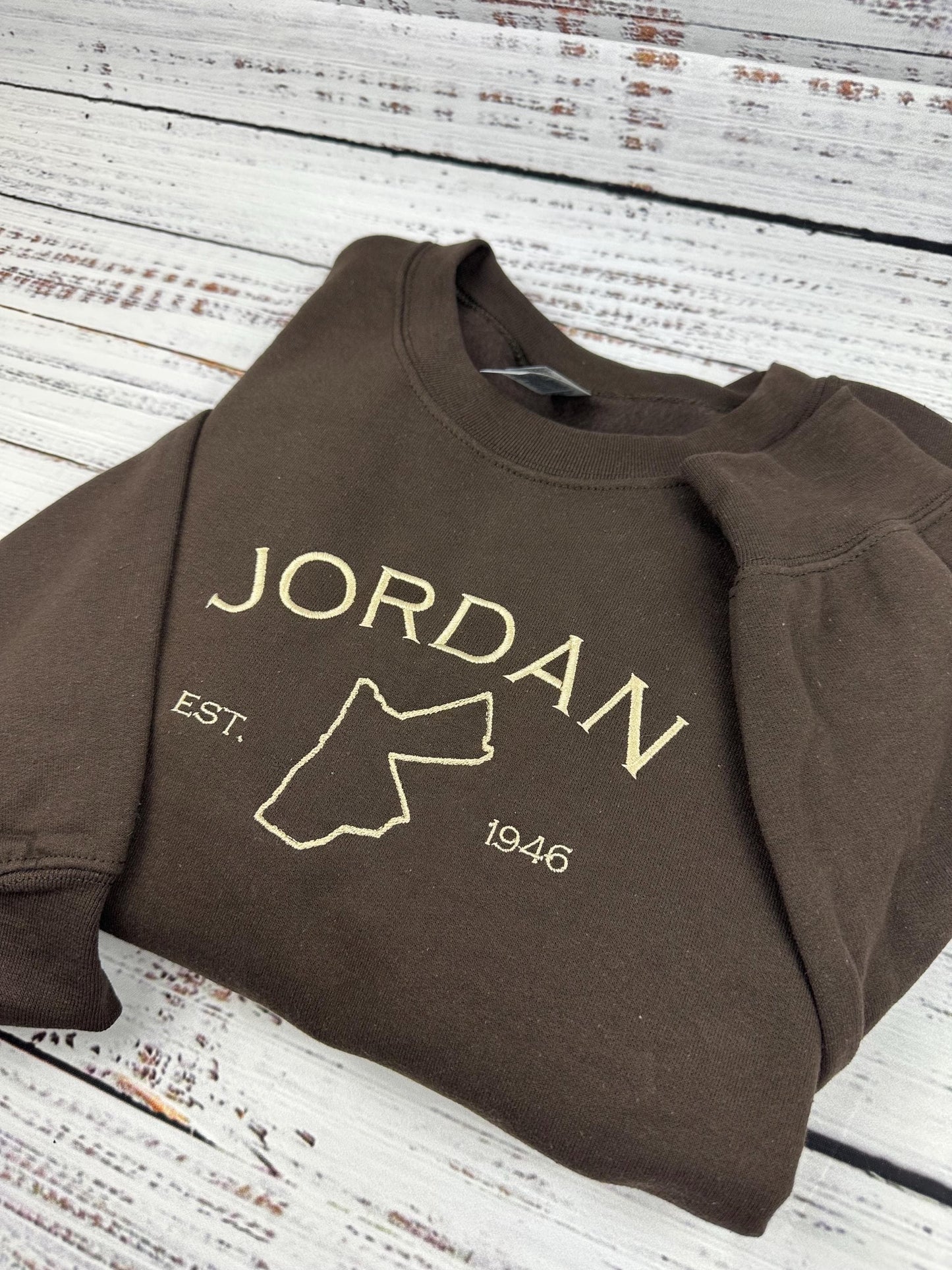 Jordan Embroidered Crewneck Sweatshirt - Custom Country Sweatshirt (MAP)