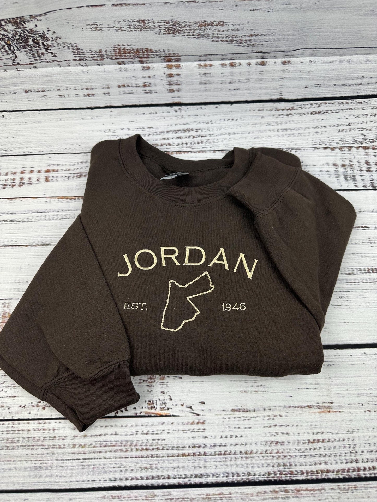 Jordan Embroidered Crewneck Sweatshirt - Custom Country Sweatshirt (MAP)