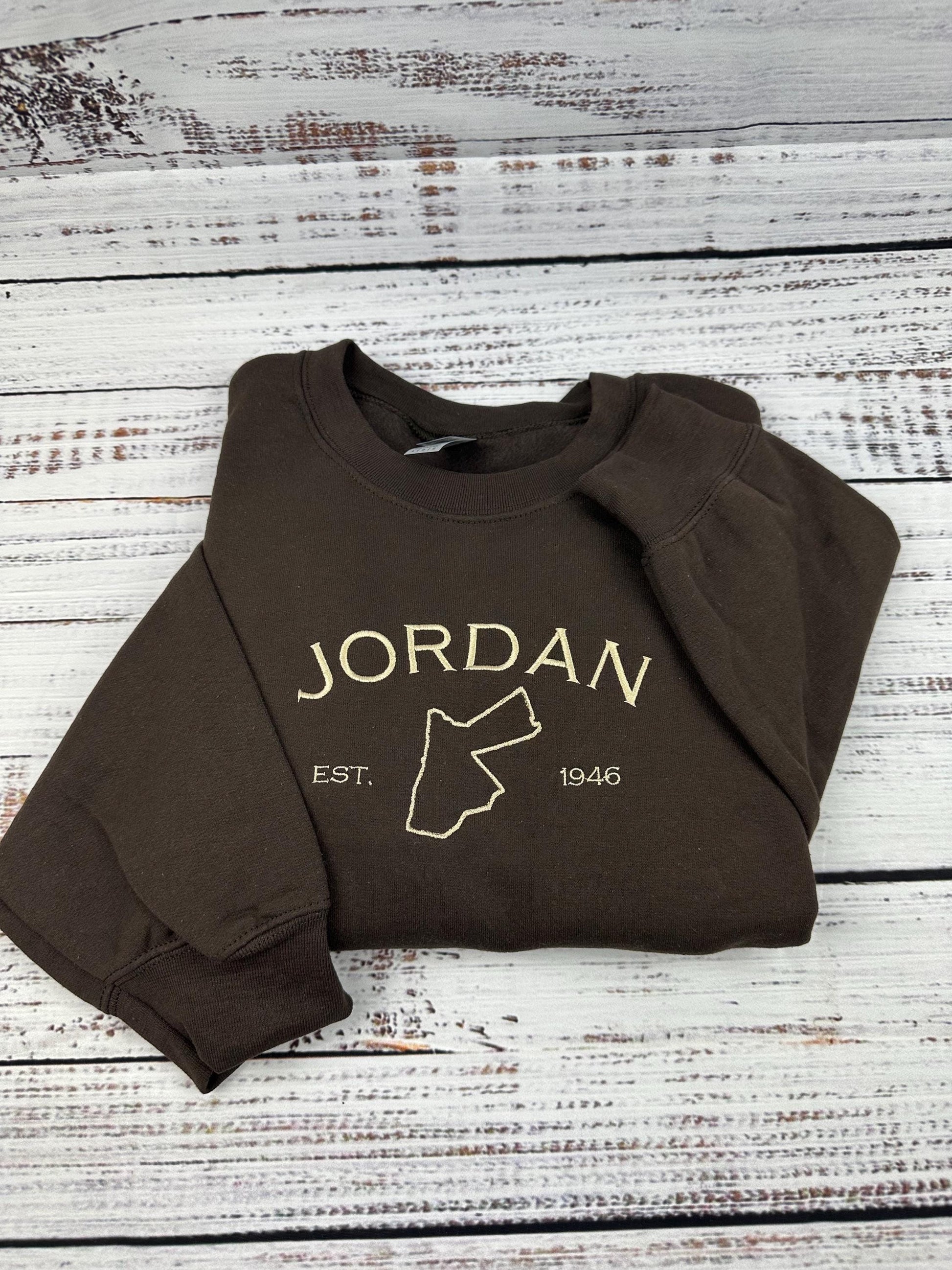 Jordan Embroidered Crewneck Sweatshirt - Custom Country Sweatshirt (MAP)