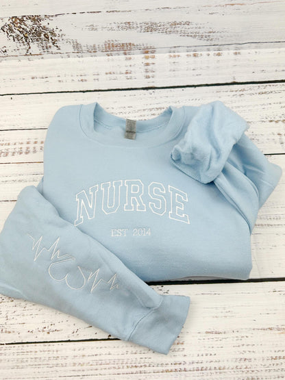Custom Job, Work Embroidered SweatShirt - Hoodie - Gift For Nurse -Custom Nurse Student Gift , Teacher Gift -Job w Embroidered Sweatshirt