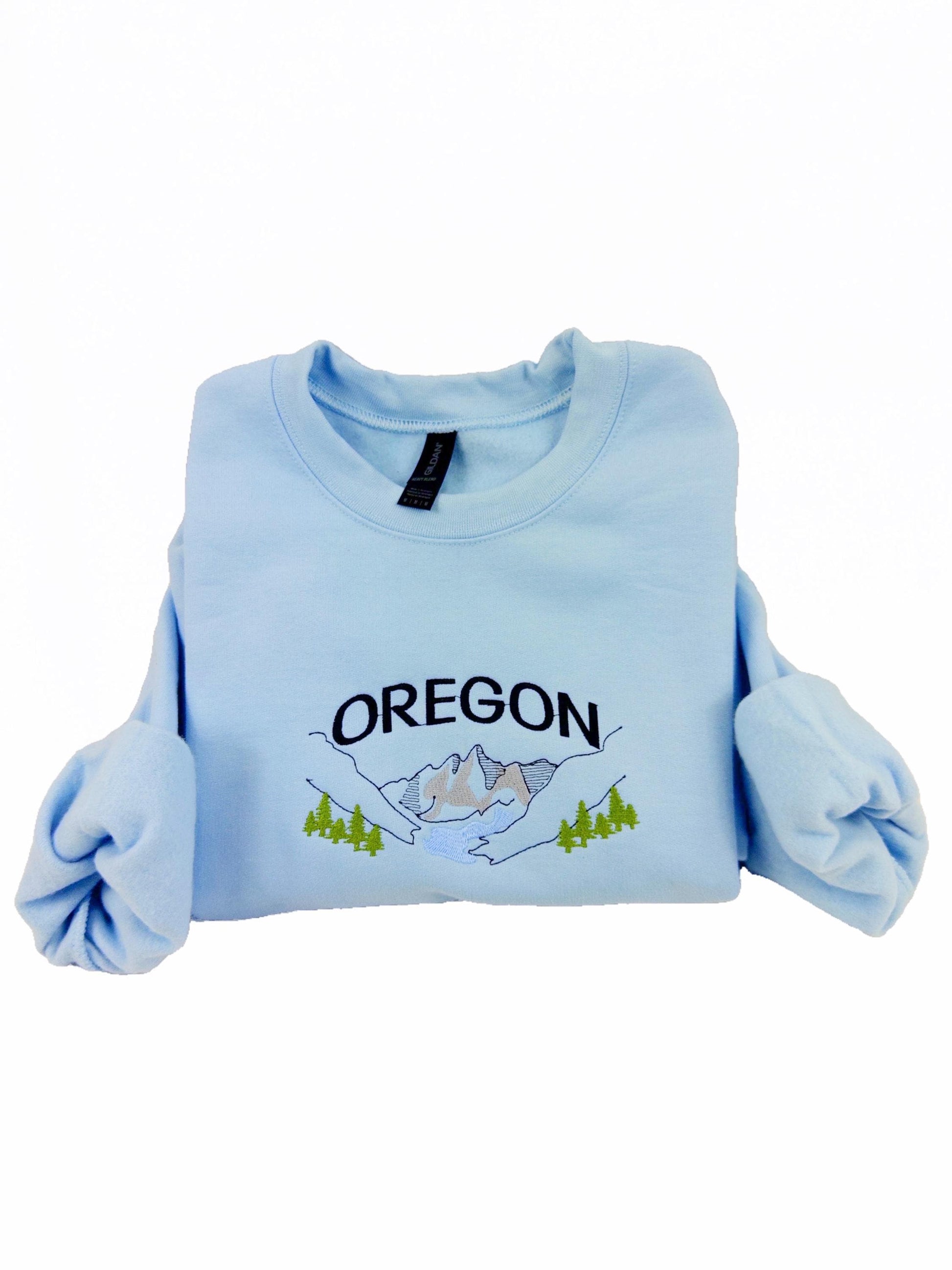 Oregon Embroidered Sweatshirt- Oregon T-Shirt and Sweatshirt - Portland (RIVER)