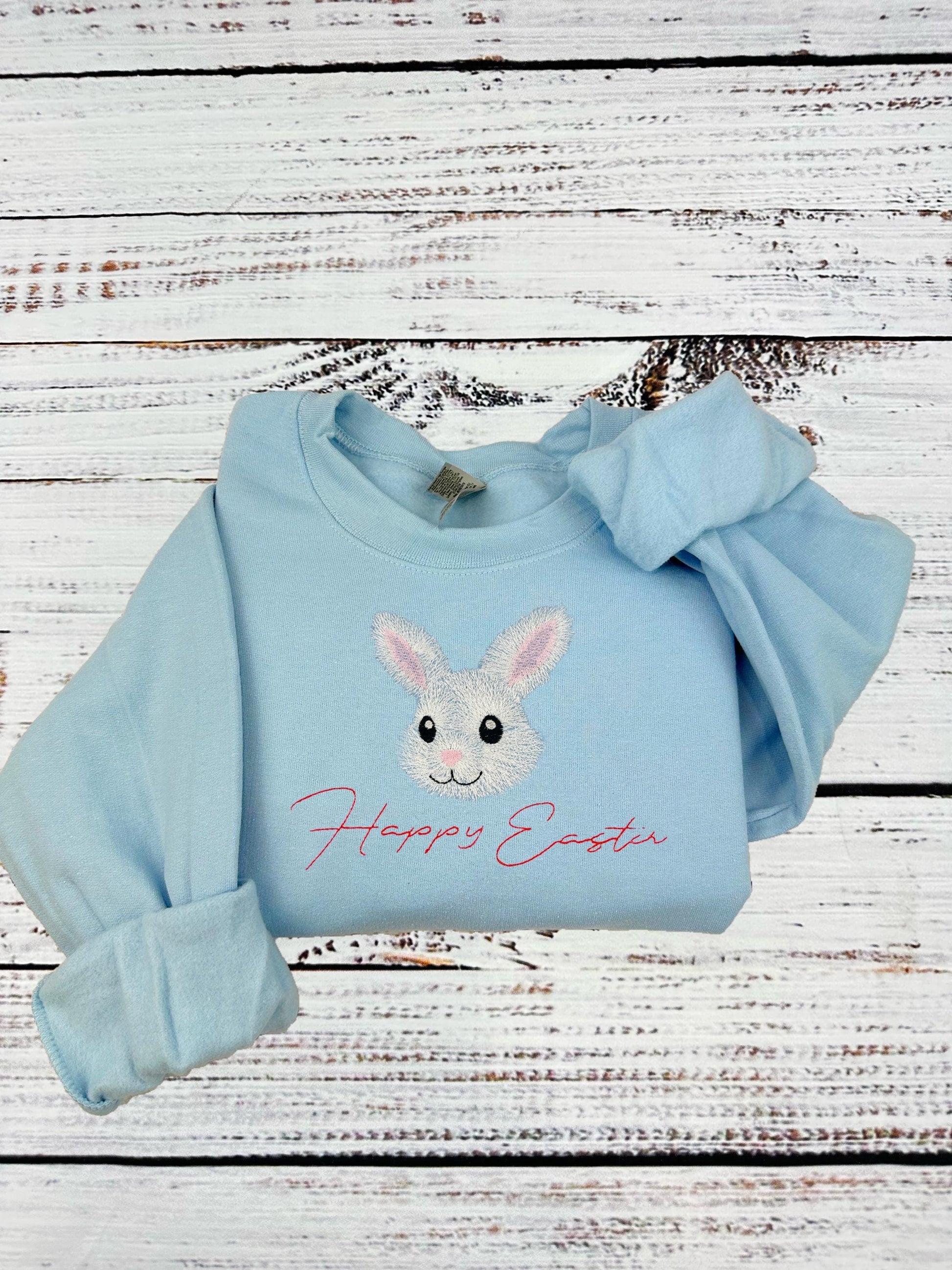 Easter Bunny Embroidered Hoodie/Sweatshirt - Cozy Spring Bunny Shirt, Holiday Pullover, Cute Easter Gift, Gifts for Her/Him