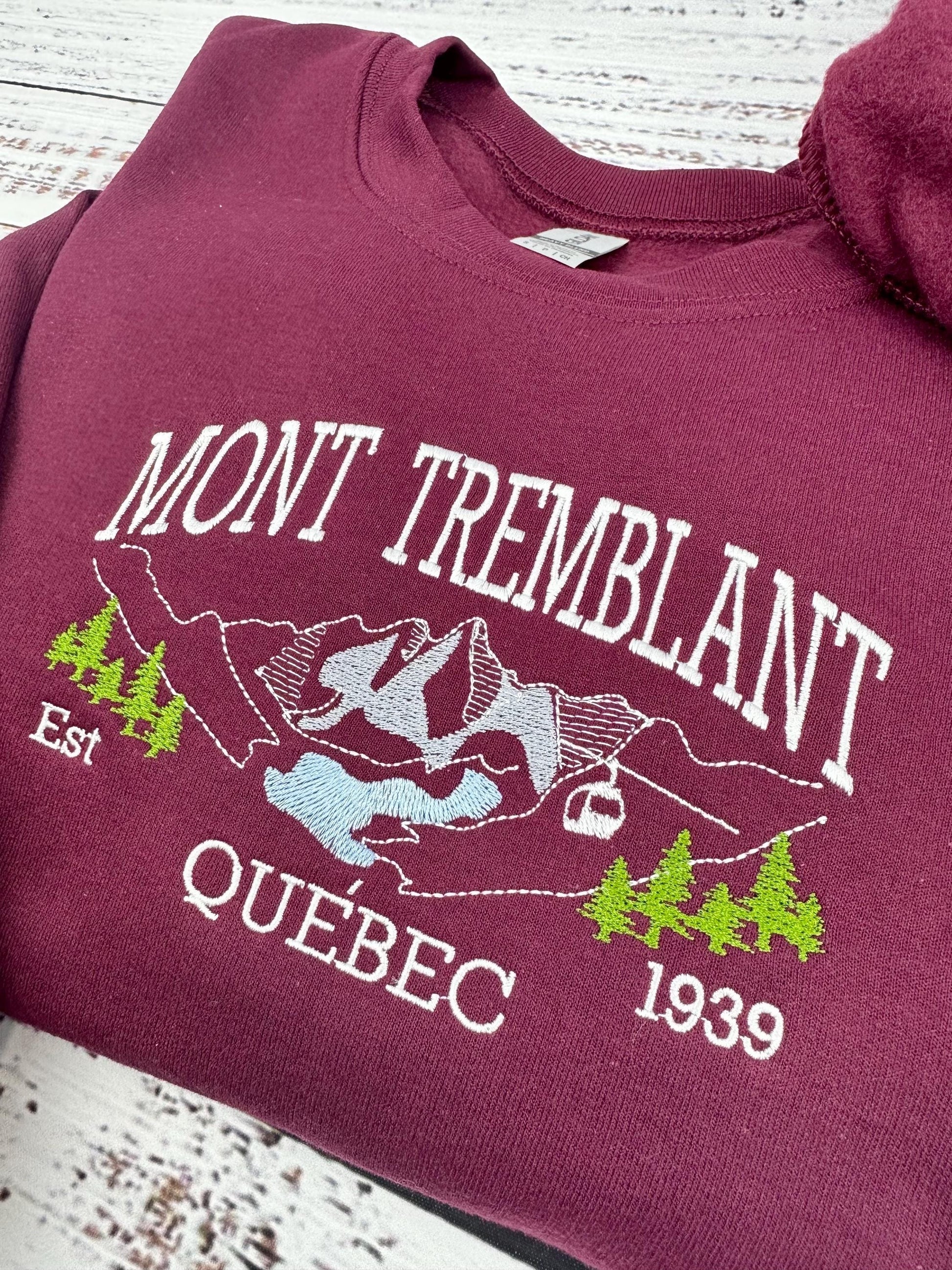 Mont Tremblant Embroidered Sweatshirt & Hoodie - Cozy Ski Resort Apparel - Quebec Mountain Gift - Winter Travel Souvenir
