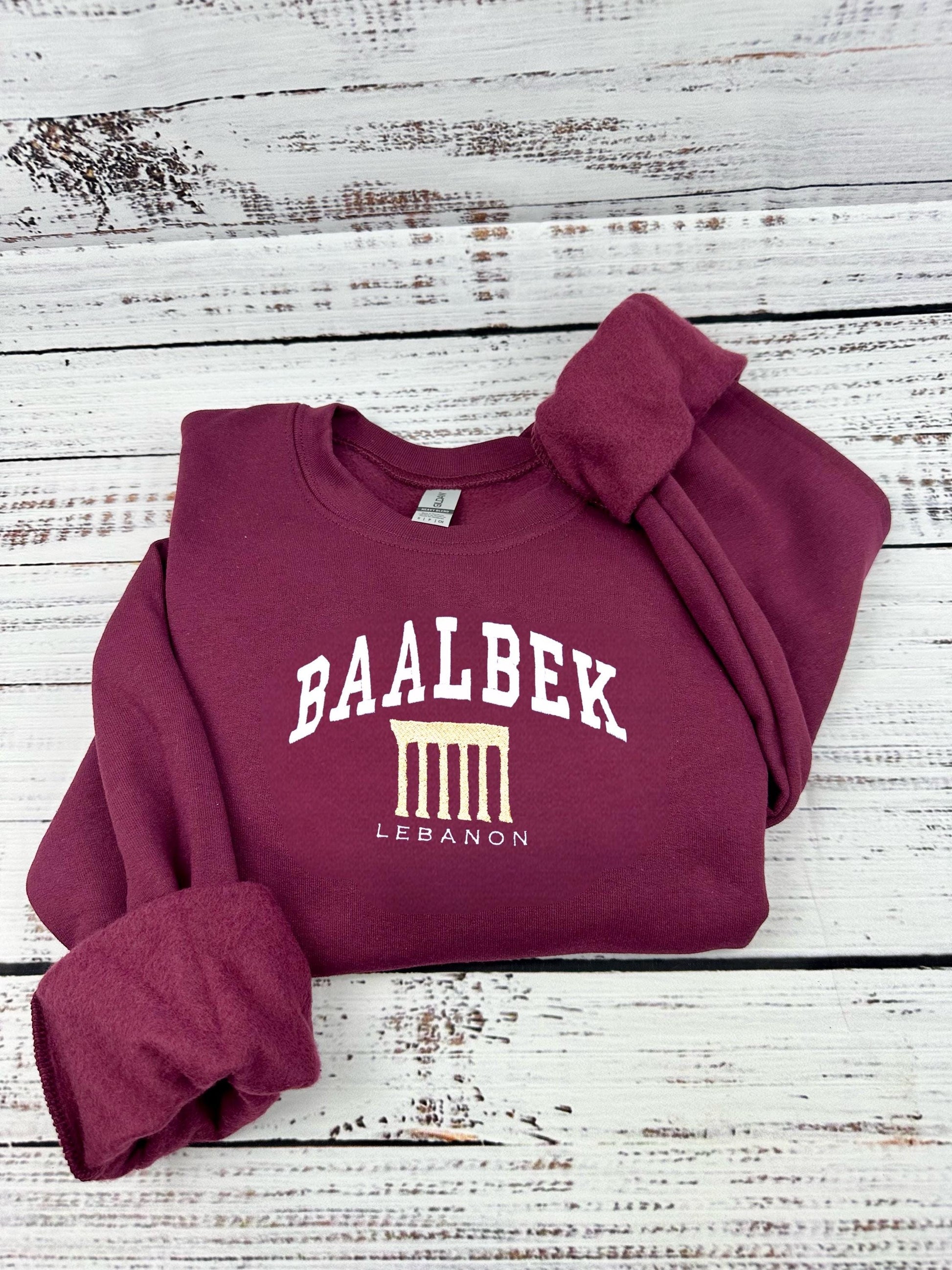 Baalbek Sweatshirt | Baalbek Lebanon Embroidered Lebanese City Design | Cozy & Trendy Unisex Hoodie