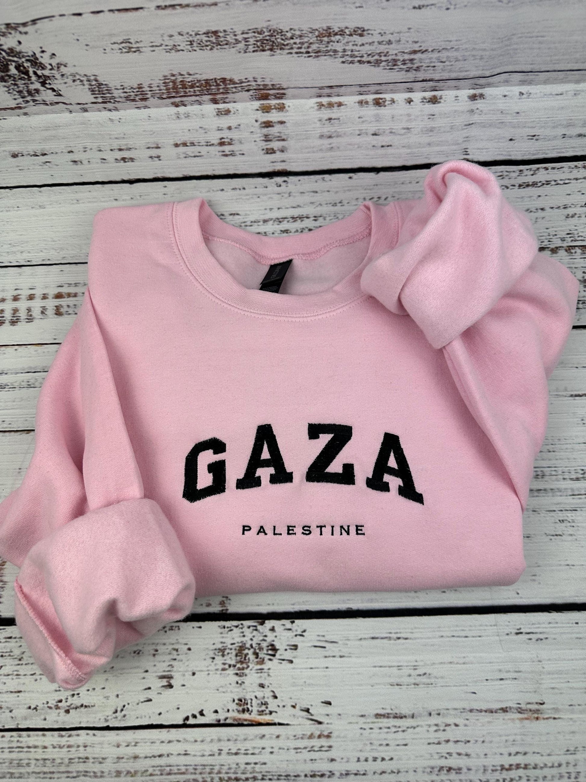 Gaza Palestine Embroidered Sweater - Palestinian Shirt