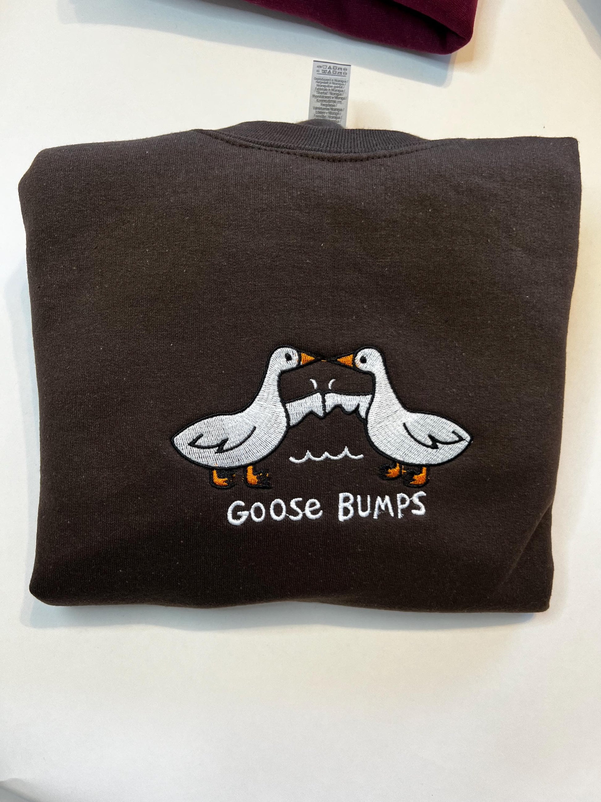 Embroidered Goose Bumps Sweatshirt/ Silly Goose Embroidered crewneck \ Funny T-shirt Unisex