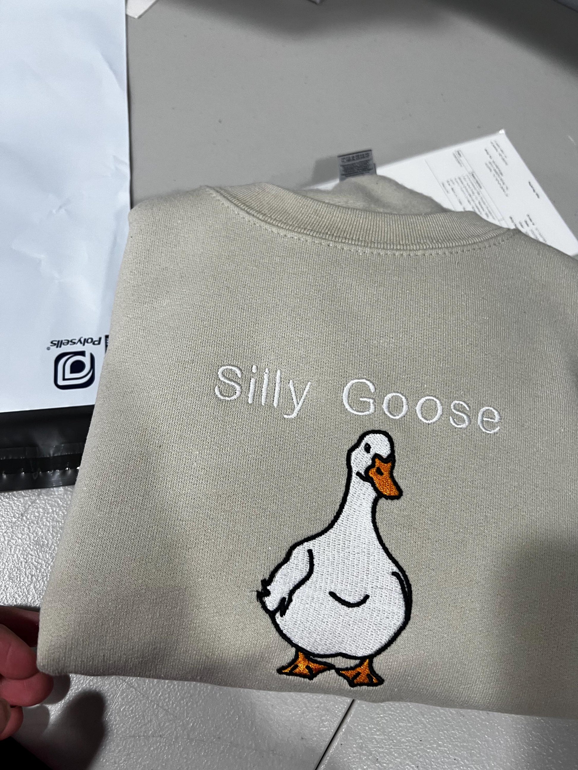 Silly Goose Embroidered sweatshirt t-shirt- Goose Embroidered T-shirt- Funny shirt- Comfort colors T-shirt And Sweatshirt