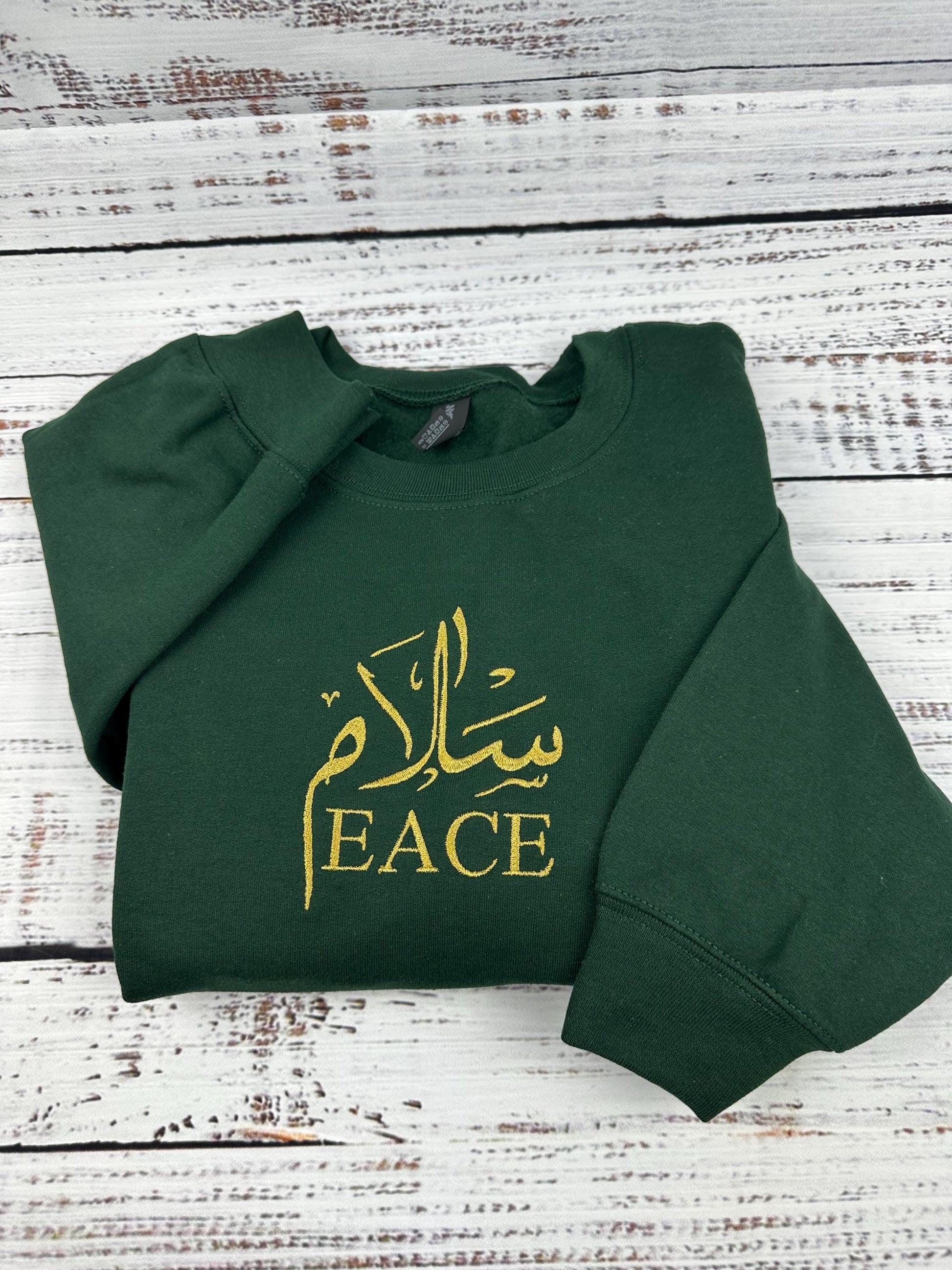 Salam embroidered sweatshirt- Peace sweatshirt-Arabic Embroidered shirt