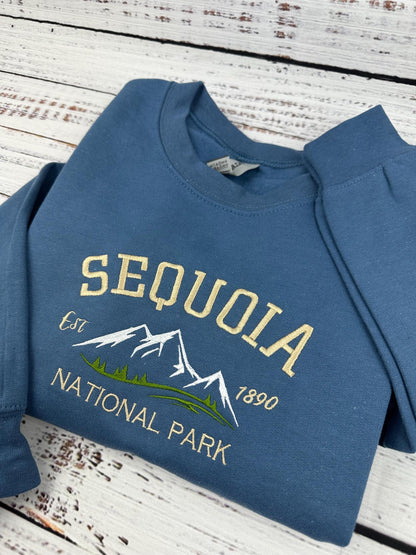 Sequoia National Park Embroidered Crewneck-embroidered Crewneck-National Park Sweatshirt