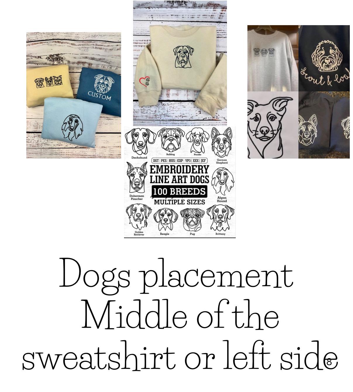 Custom Dog Embroidered Hoodie and Sweatshirt