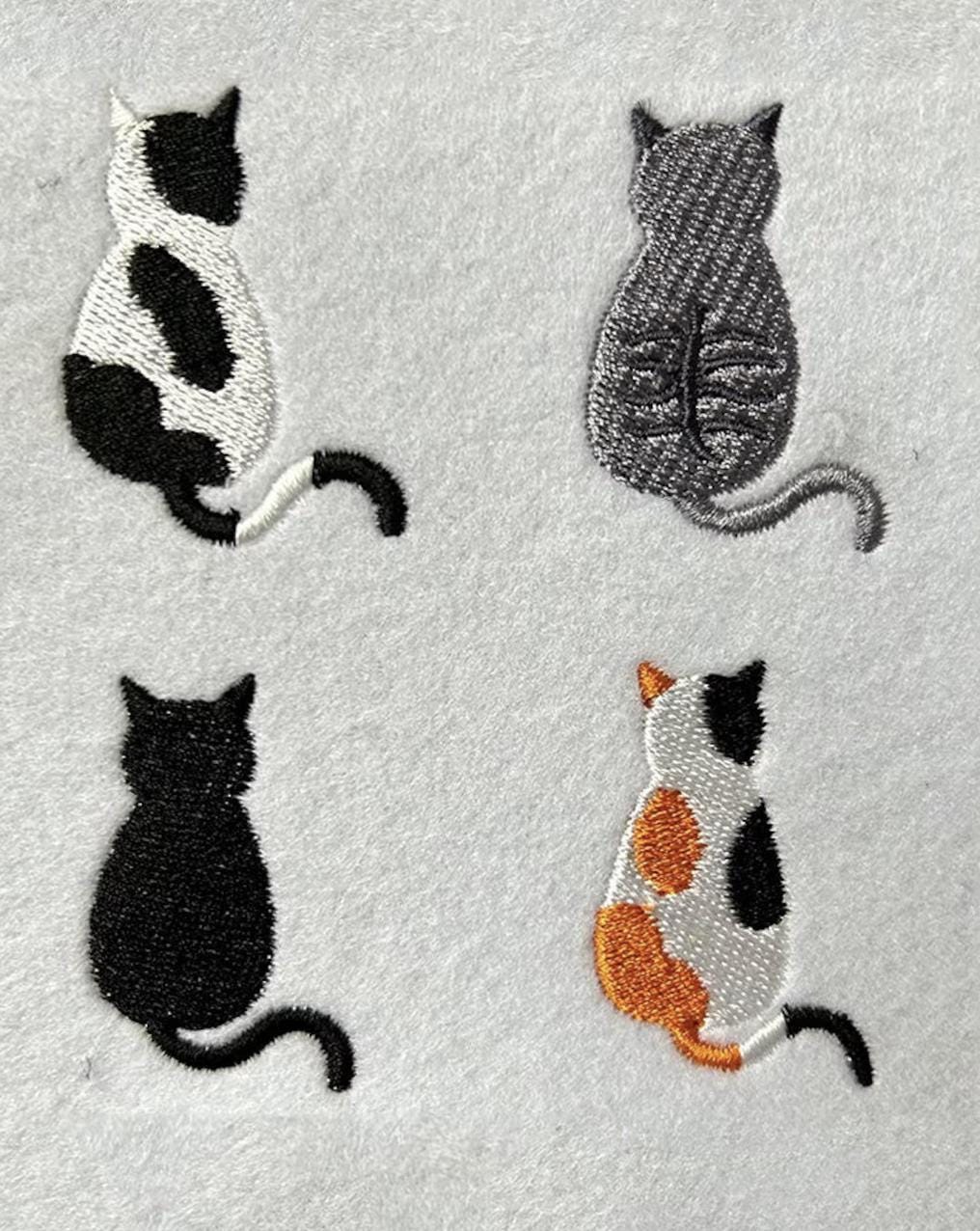 Custom Mini Cat Embroidered Sweatshirt , Custom thread Cat Colors, Cats Embroidered Sweatshirt and Hoodie