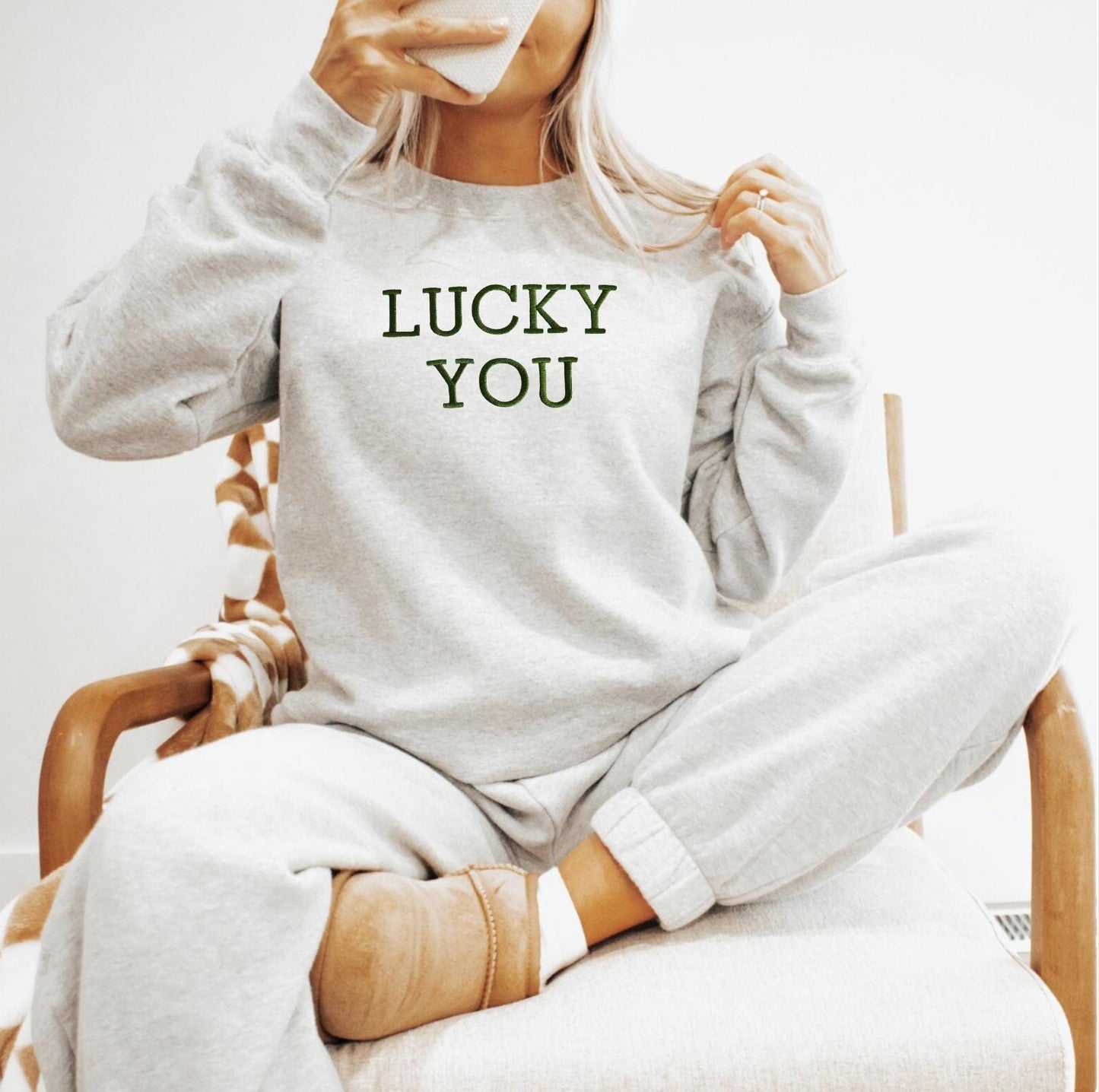 Lucky Sweatshirt, St Patty's Embroidered Sweatshirt, Unisex Lucky Crewneck Sweatshirt, Unisex St Patrick's Day Sweatshirt, Lucky Shirt.
