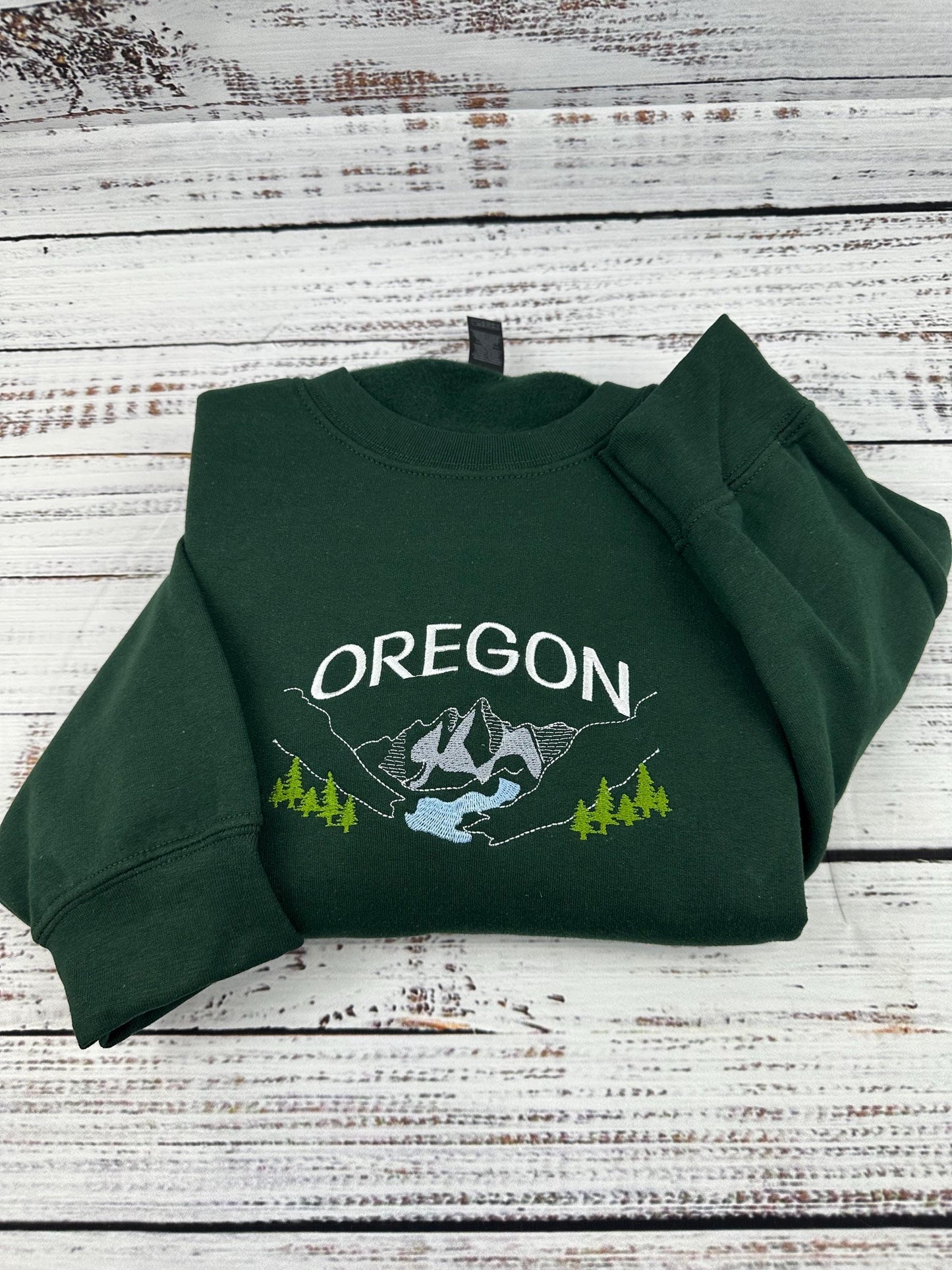 Oregon Embroidered Sweatshirt- Oregon T-Shirt and Sweatshirt - Portland (RIVER)
