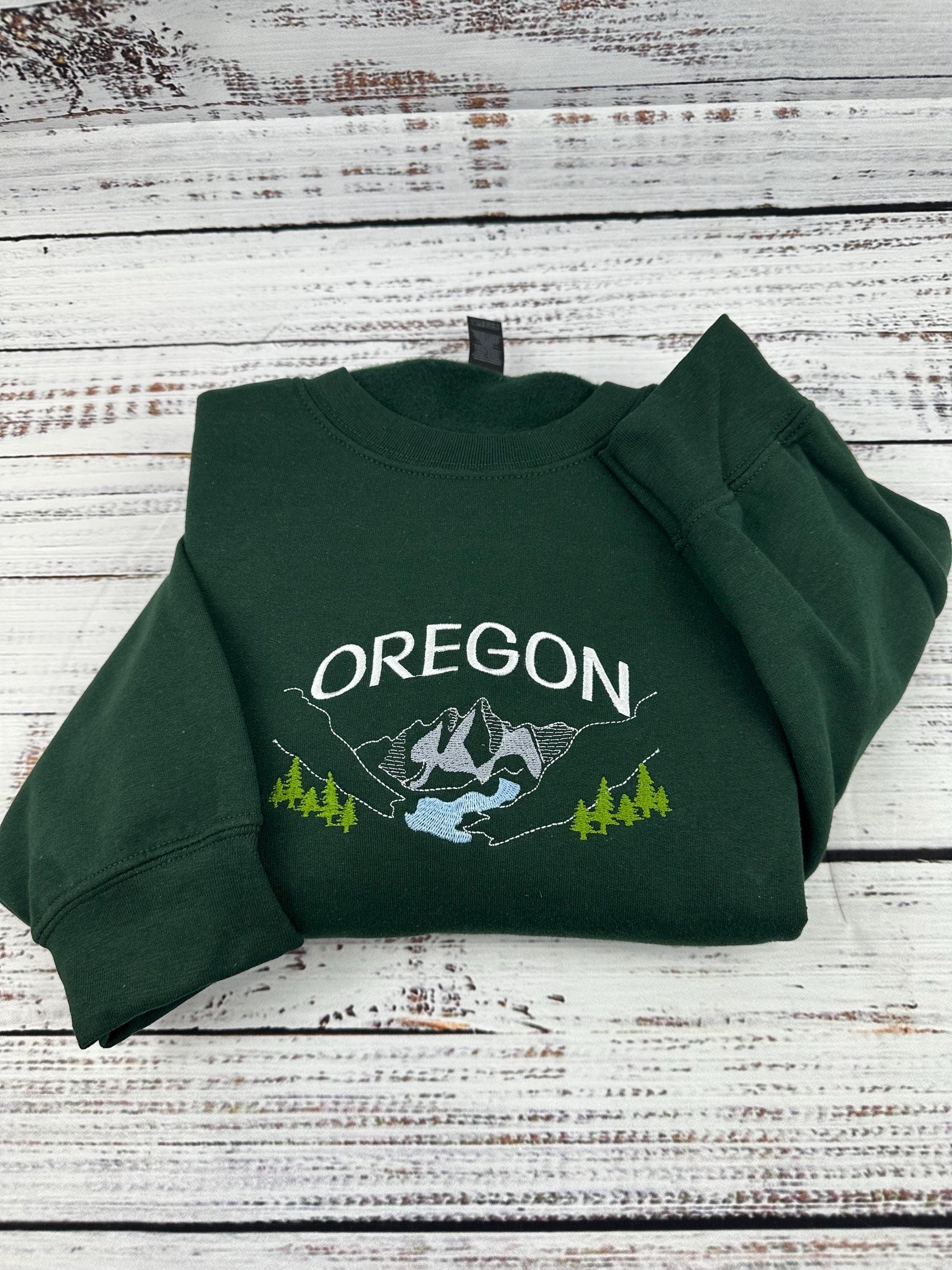 Oregon Embroidered Sweatshirt- Oregon T-Shirt and Sweatshirt - Portland (RIVER)