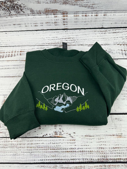 Oregon Embroidered Sweatshirt- Oregon T-Shirt and Sweatshirt - Portland (RIVER)
